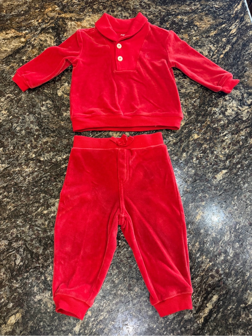 Baby Ralph Lauren Velour Set 9 months